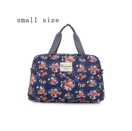 dark blue small size Новинка, модные женские дорожные сумки, сумки для багажа, женские дорожные сумки с цветочным принтом, большие вместительные сумки PT558 - Цвет: dark blue small size