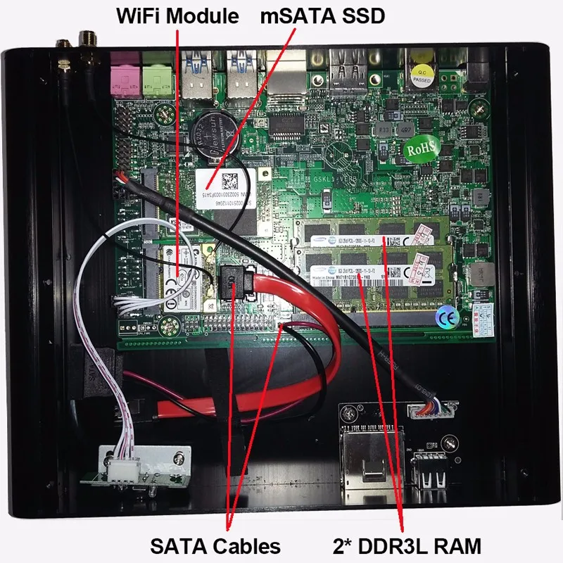 Мини настольный Core i7 7500u безвентиляторный ПК 7-й процессор Kabylake Architecture HD Graphics 620 Max 3