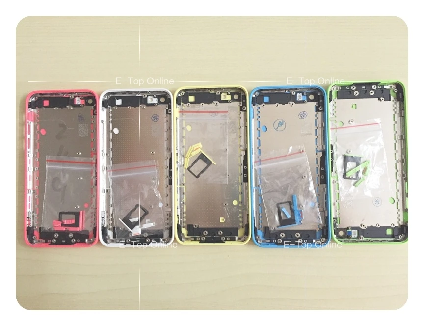 На заказ IMEI Корпус чехол на fundas для iphone 5c задняя крышка полный корпус задний Чехол части с sim-лотком кнопка+ отслеживание
