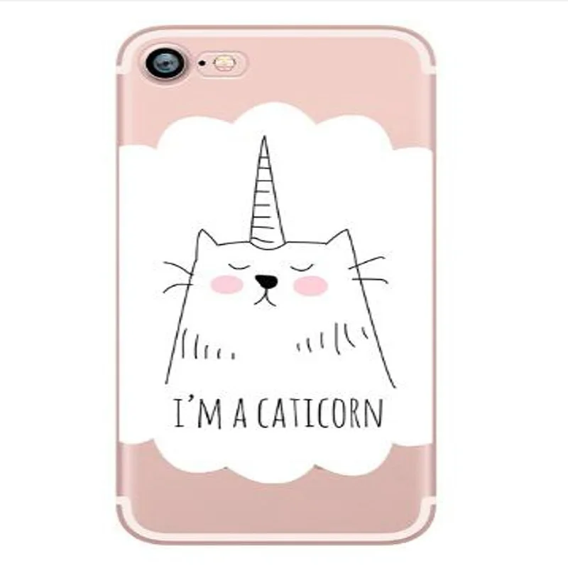 Роскошный мягкий для iphone Capa 6S 6 Силиконовый Мультфильм Белый Кот Единорог X 7 плюс 8