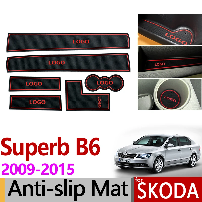 Противоскользящий резиновый коврик для Skoda Superb 2 B6 2009 ~ 2015 аксессуары дверных