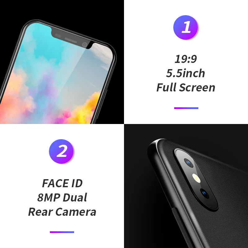 Blackview A30 смартфон 19:9 полный экран 2500 мАч 5,5 дюймов Android 8,1 dual Камера 2 ГБ Оперативная память 16 ГБ Встроенная память MT6350A 8MP 3g мобильного телефона