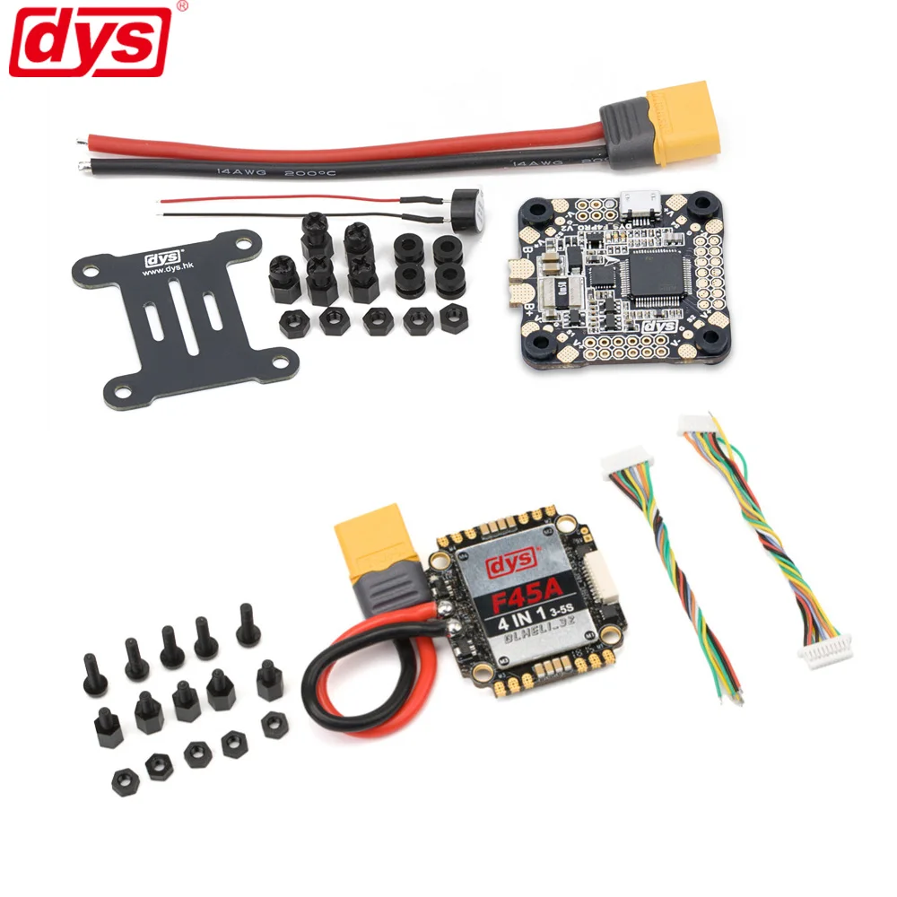 DYS Ария F45A 4in1 Blheli_32 3 ~ 5S 45A Brushless ESC и F4 PRO V2 Betaflight полета Управление с выходом 5 V/3A 9В/1.2A