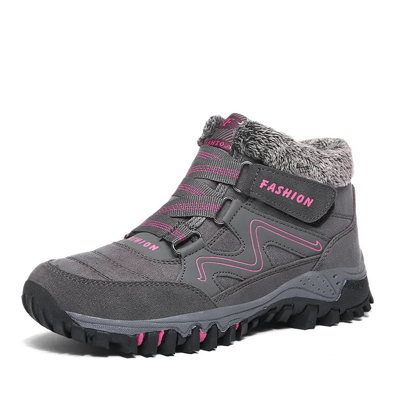 9907 Women Gray PINSEN/; модная зимняя женская обувь; высококачественные Нескользящие зимние сапоги; теплые плюшевые водонепроницаемые женские ботильоны на меху - Цвет: 9907 Women Gray