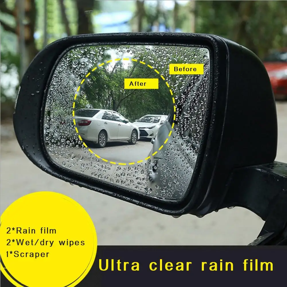 Пленка на зеркало заднего вида автомобиля Антибликовая дождевая