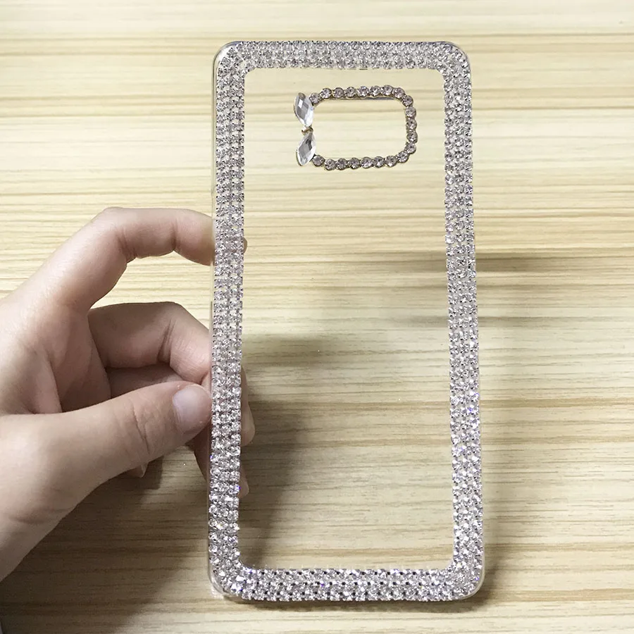 

3D Luxury Bling Rhinestone Glitter Crystal Diamond Case For Samsung Galaxy Note 3 4 5 7 Coque Hard Clear Mobile Phone Back Cover