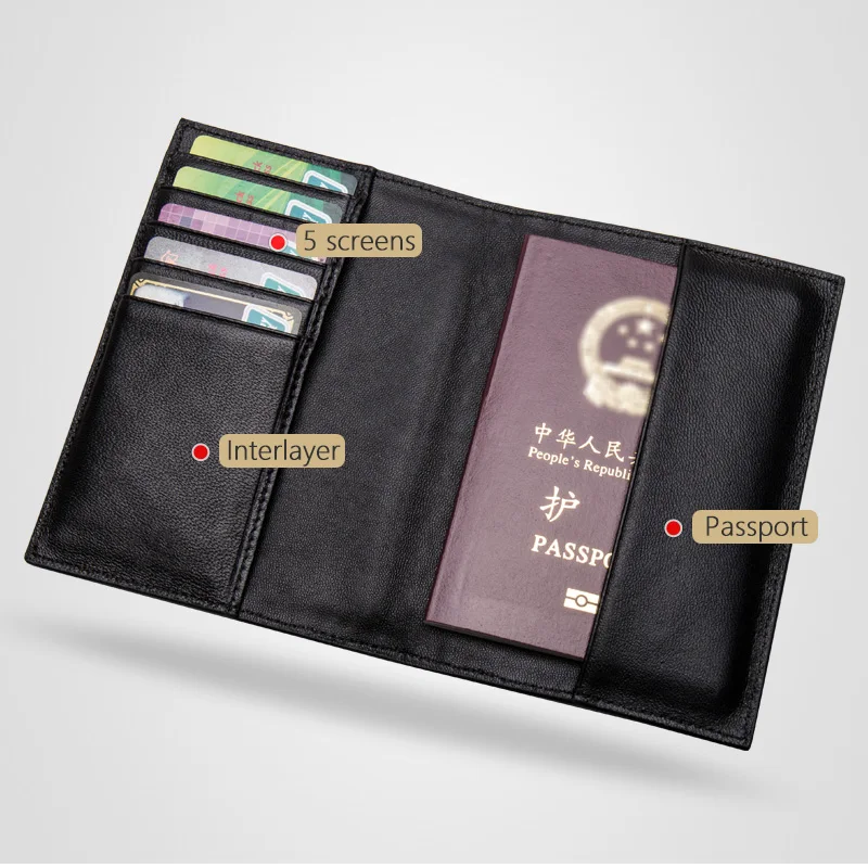 high quality men sheepskin genuine leather id card passport cover purse woven multi function card holder business travel wallet free global shipping