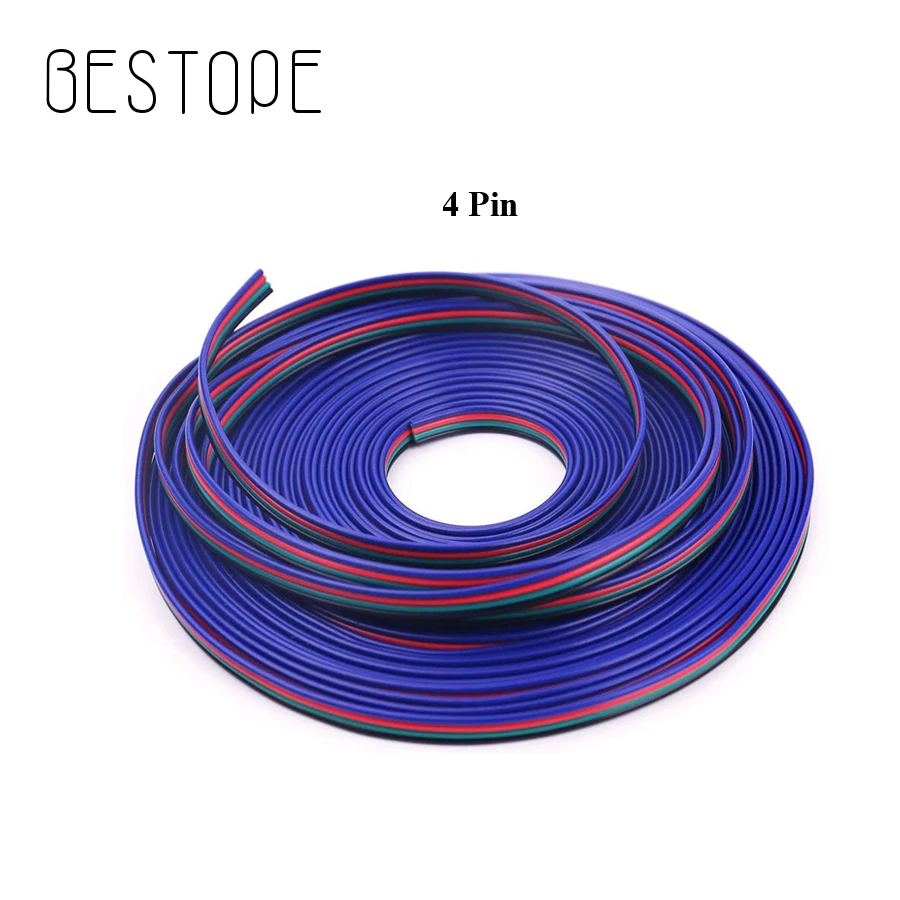 1 м 5 10 20 4 Pin Расширение RGB + черный провод кабель для 5050 2835 smd Светодиодные ленты