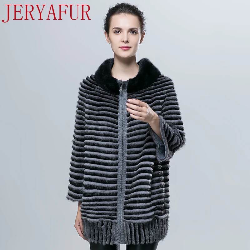JERYAFUR норки плюс кролик пальто зимнее русская меховая одежда длинное Женская