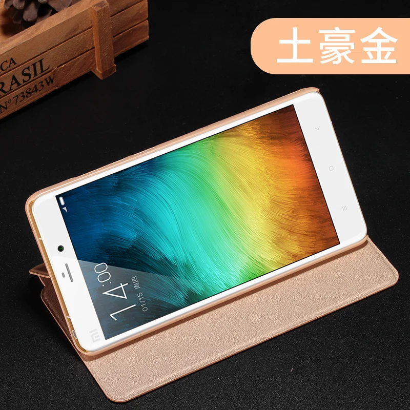 6 видов цветов для Xiaomi Mi Note 5,7 ''телефон флип чехол Smart Защитная крышка для Xiaomi Mi Примечание Intelligent Auto Sleep проснуться - Цвет: Золотой