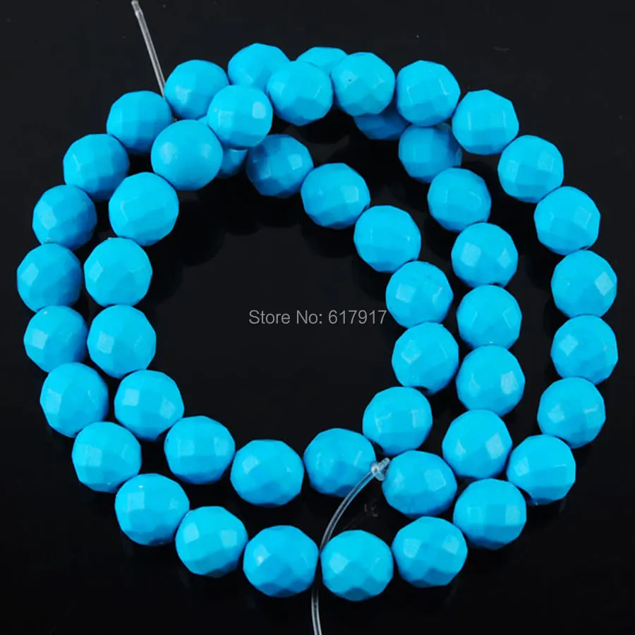 Синий Howlite камень драгоценный круглый граненый разделитель 8 мм бусины 15 5 дюйма