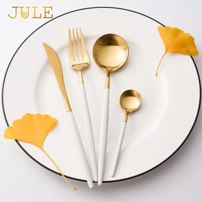 4 шт./лот набор золотых столовых приборов высшего качества 304 стальной нож для