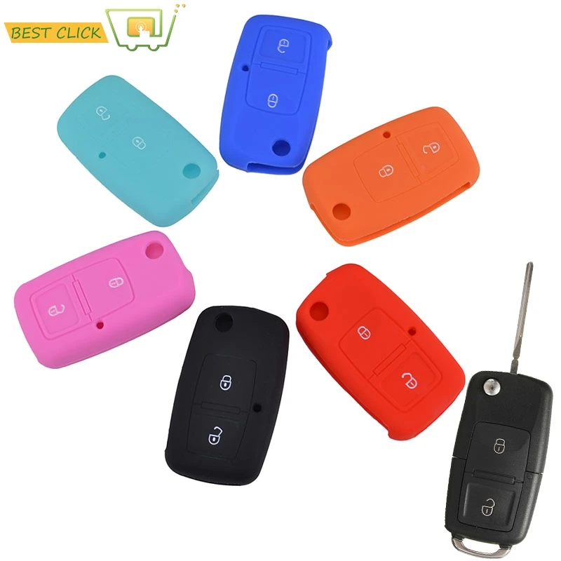 

2 Button Silicone Key Fob Case Cover Fit For Vw Golf Passat Polo Bora Lupo Skoda Octavia Fabia Seat Altea Leon Ibiza Tolledo