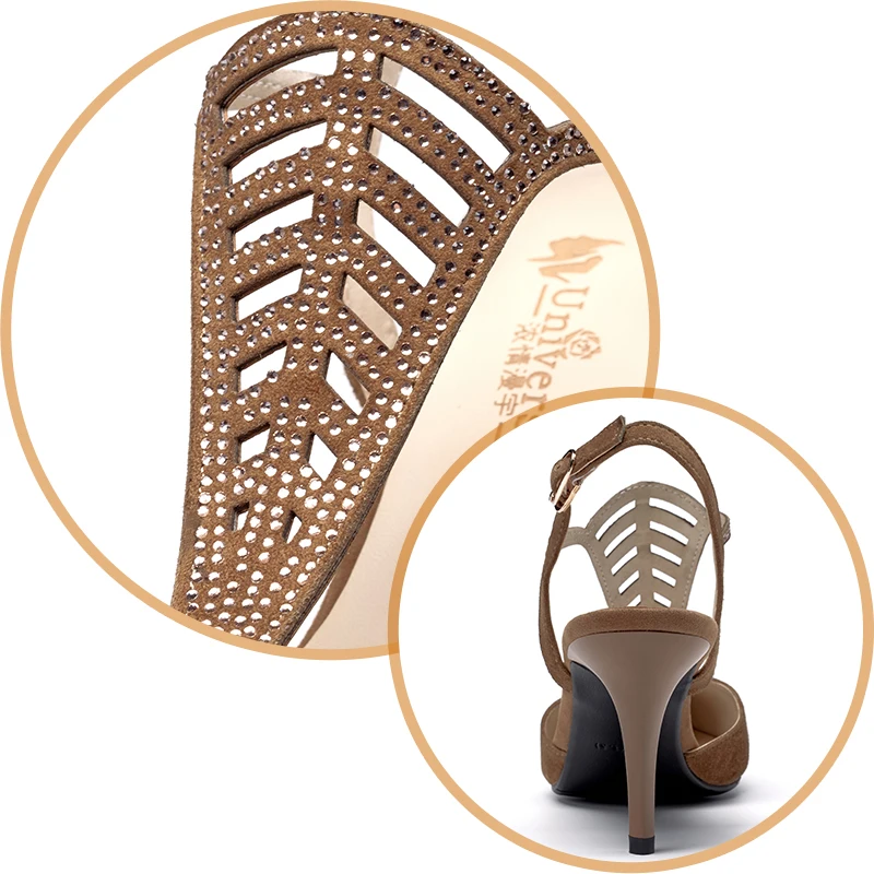 Вселенная пикантные сандалии на тонком каблуке Женская обувь Малыш замши с