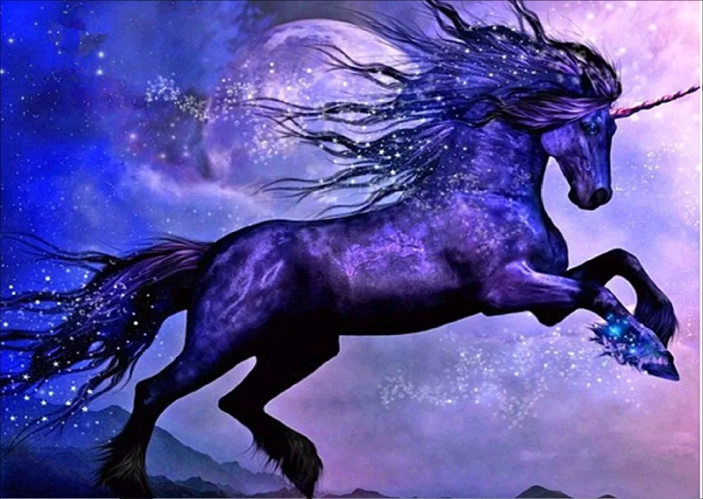 Horse Couple with Cat Snow Scene Animal 5d Diy Diamond Painting Digital Oil Embroidery Mosaic T6228 | Дом и сад