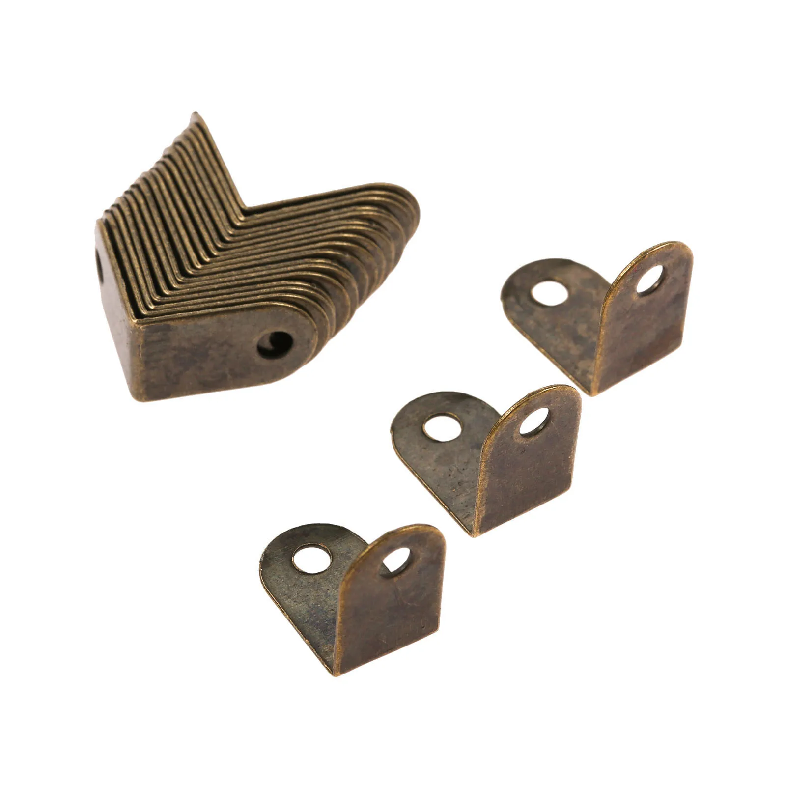 DRELD 20Pcs Iron Decorative Antique Jewelry Wine Gift Box Wooden Case Corner Protector Guard Bronze Decorate Your Desk 15*9mm |