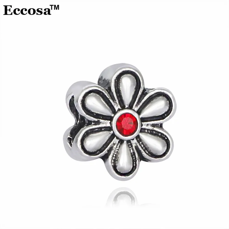 Eccosa ювелирные изделия посеребренные Bijoux Хрустальный цветок Бусины 6 цветов