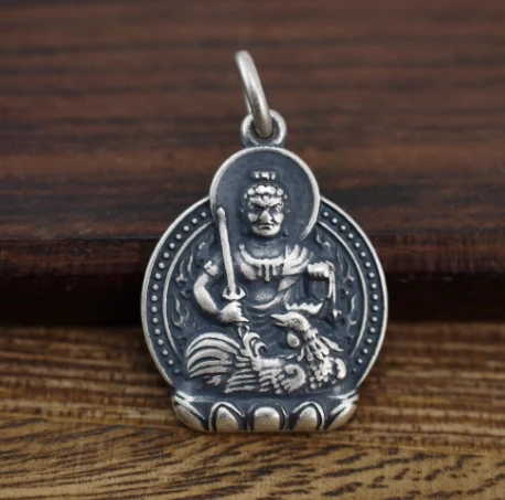 K Fudo 925 пробы Серебряный Амулет Будды молитва Висячие Подвески DIY Ювелирные изделия A2150 - Окраска металла: K Fudo