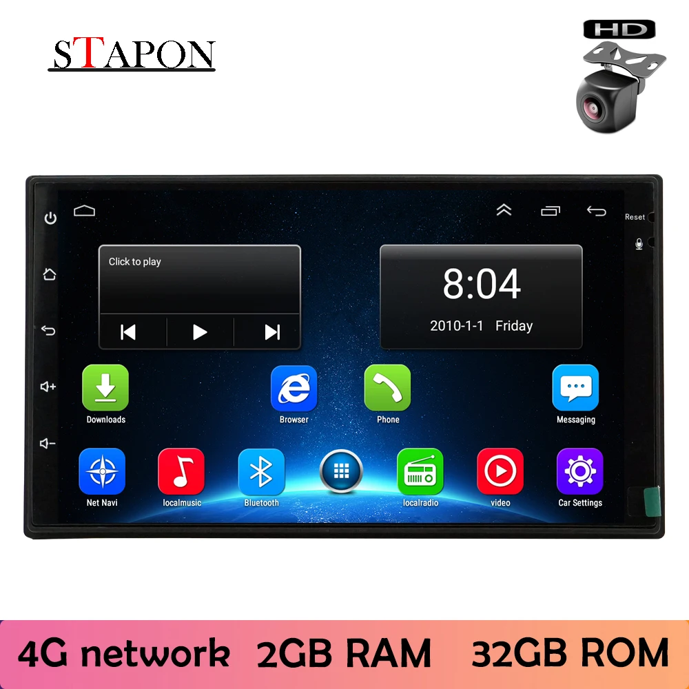 STAPON 7 дюймов Автомобильный Android6.0 2GRAM + 32GROM 4G сетевая навигация с зеркалом Bluetooth