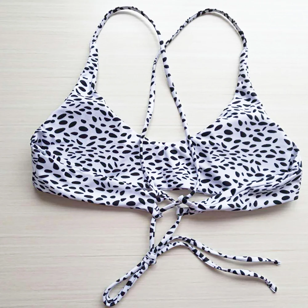 Cobble Print Sexy Bikini 2018 New Leopard Swimwear Lace Up Bandage Low Waist Bikinis Set Bathing Suits |