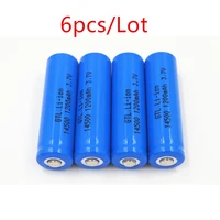 6pcslot 3 7v 1200 mah 14500 rechargeable batteries universal blue lithium li ion battery for camera flashlight laser pointer