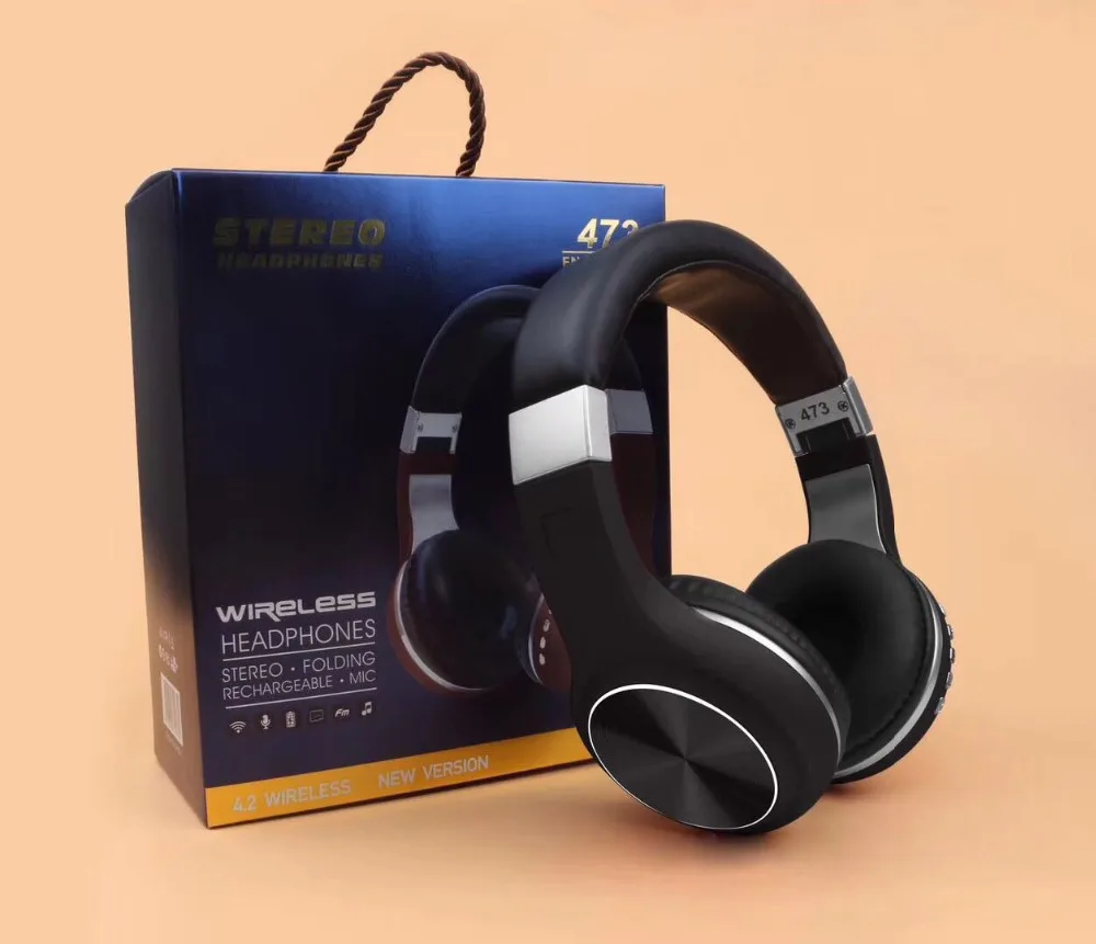 Стерео наушники bluetooth Музыкальная гарнитура FM и поддержка sd-карты с микрофоном