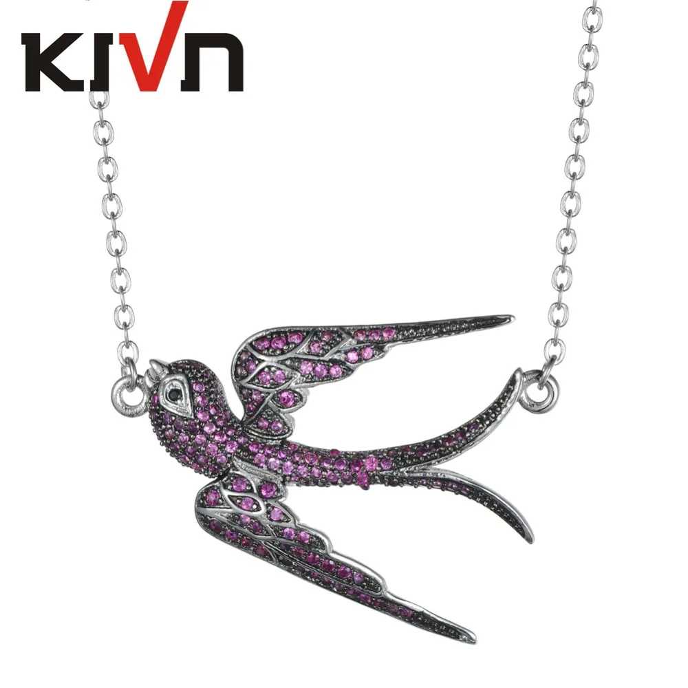 Ожерелье женское с кубическим цирконием в форме Ласточки | Украшения и