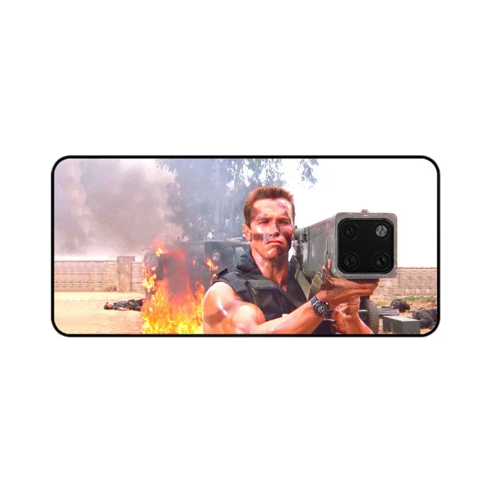 1 For Huawei Mate 20 Pro Case Schwarzenegger Printed Case For Huawei Mate 20 Rocket Glass Cover Mate 20 pro Case Cartoon Fire Bag - Цвет: 1
