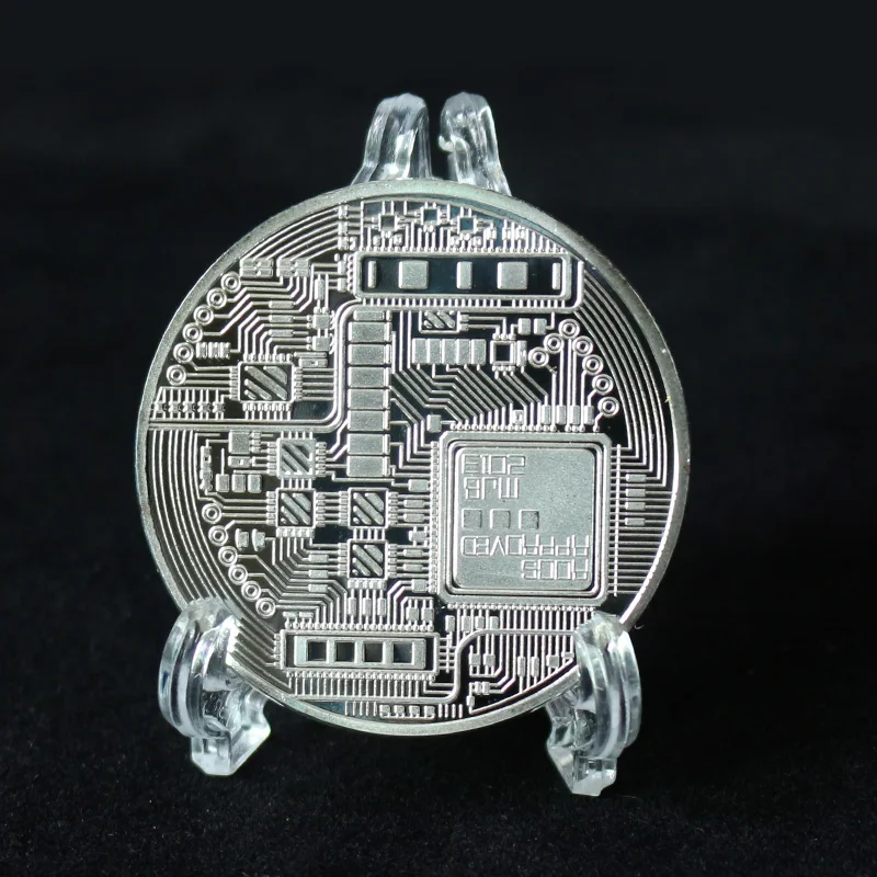 1 шт. Посеребренная монета Биткоин Коллекционная BTC монеты искусство для