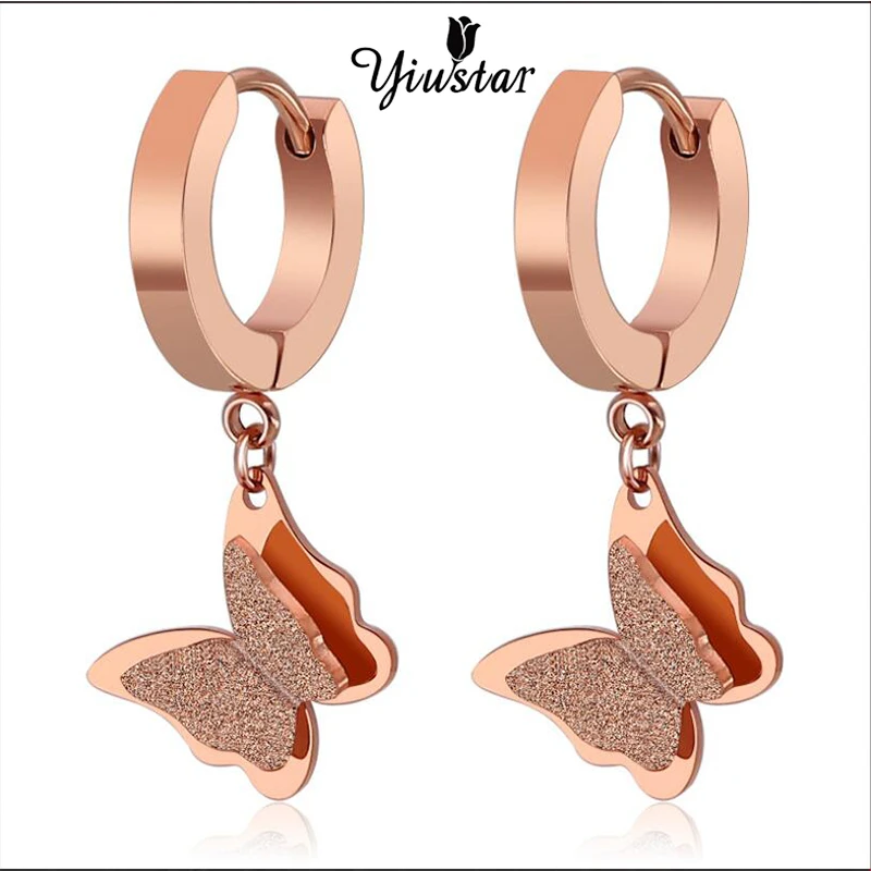 Yiustar красочные милые элегантные серьги-гвоздики в форме бабочки для женщин