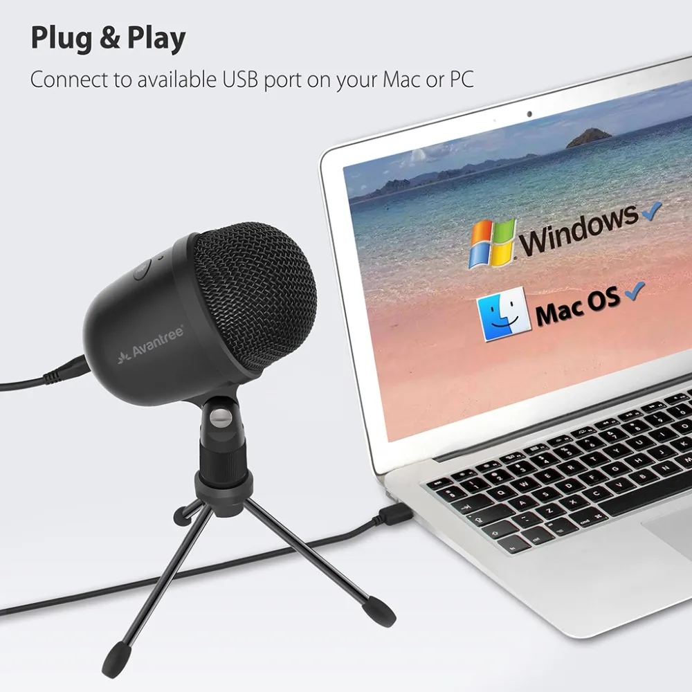 Avantree цифровой USB конденсаторный микрофон для настольного компьютера