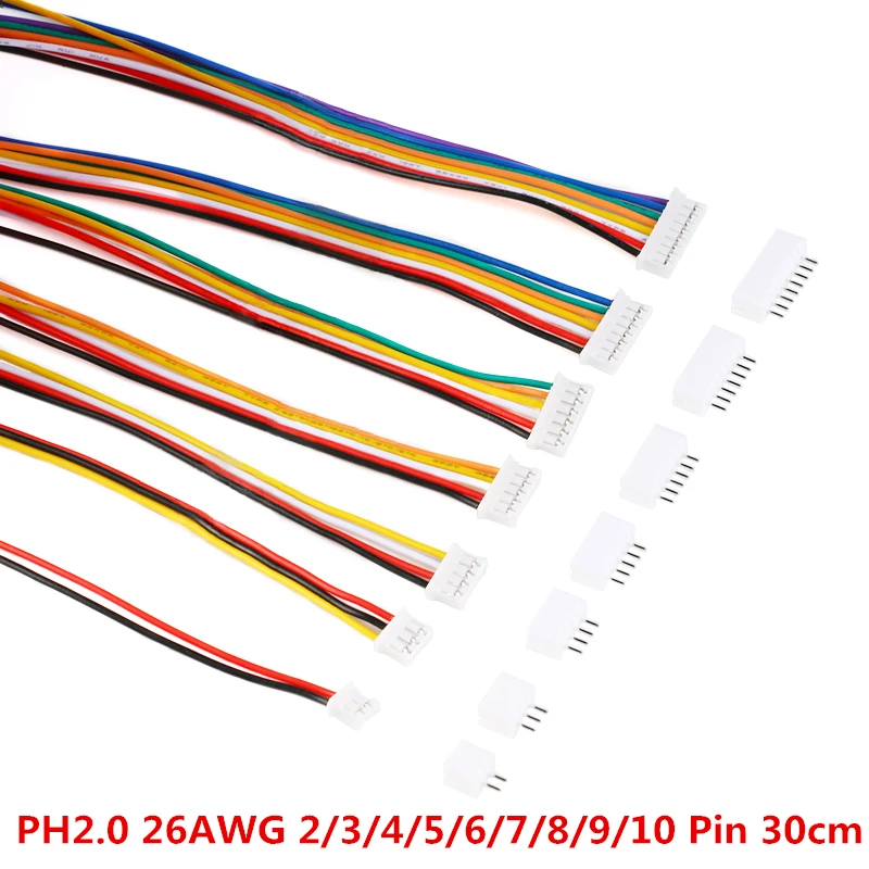 20 шт. = 10 комплектов разъем Micro Mini JST 2 0 PH Штекерный 2/3/4/5/6/7/8/3 5 контактный штекер с