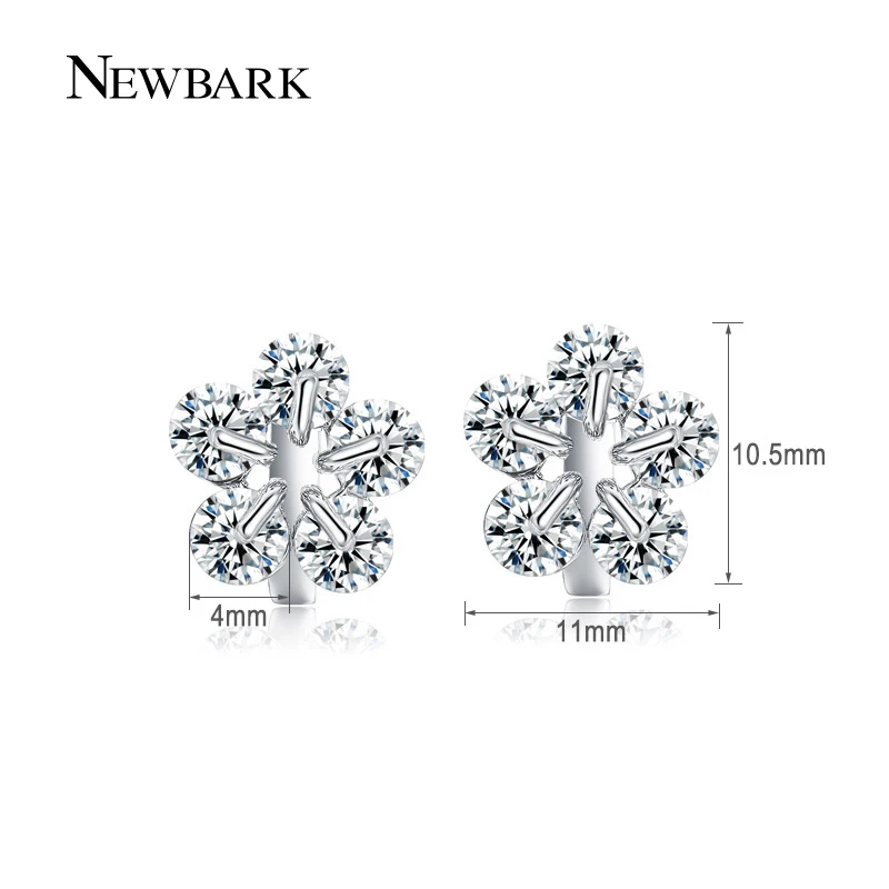 Newbark многоцветный цветок Серьги с красочными кубический циркон камень