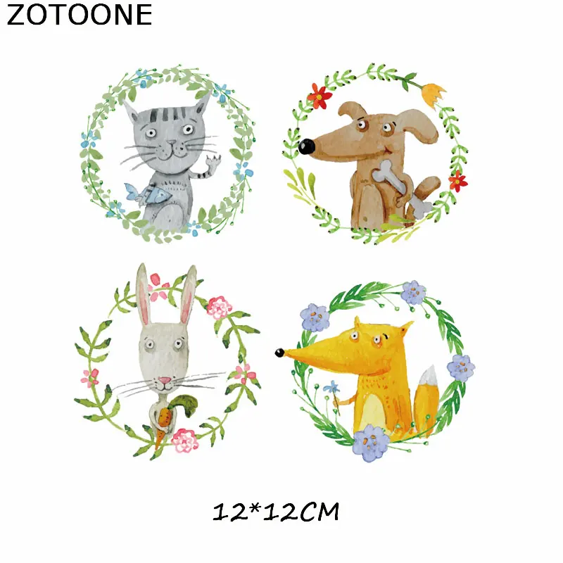 48 ZOTOONE милые животные железные аппликации высокое качество полосатые наклейки на одежду DIY теплопередача моющиеся модные патчи E - Цвет: 48