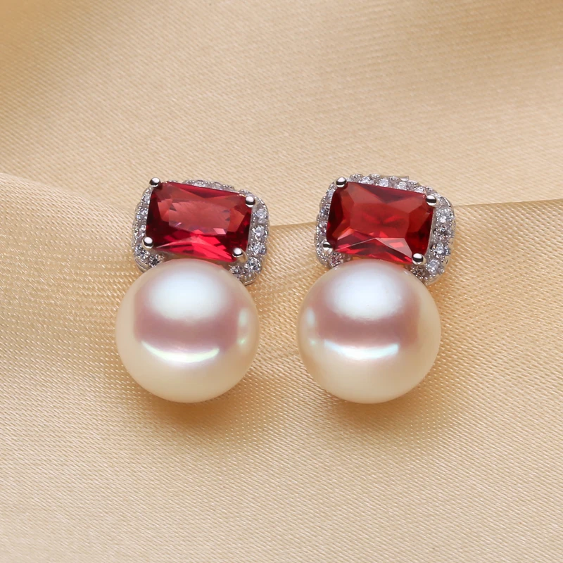 

Women Gift word 925 Sterling silver real [bright pearl] natural freshwater pearl earrings, earrings, 925 Silver Authentic mail