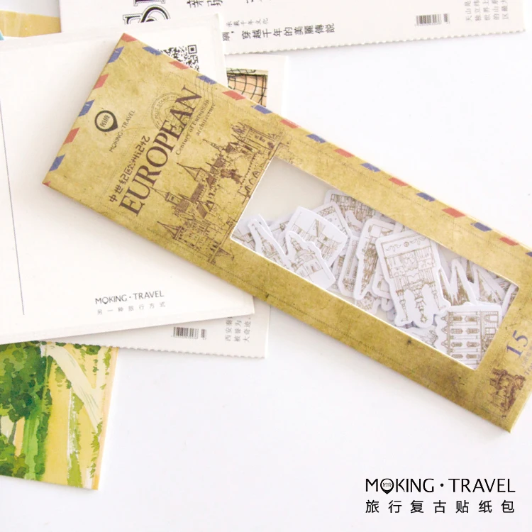 45 шт./лот золотые строительные серии Мини бумажные наклейки украшения сделай сам