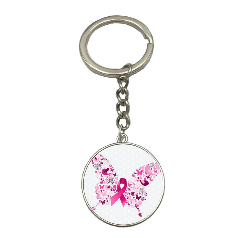 Брелок для ключей с раком молочной желудка розовой лентой|key holder|key coverkey cap |