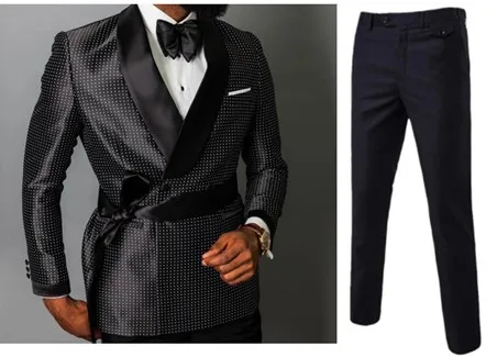 Blazer latest fashion design double-breasted men's groom best wedding dress custom 3 pieces (jacket + pants belt) | Мужская одежда