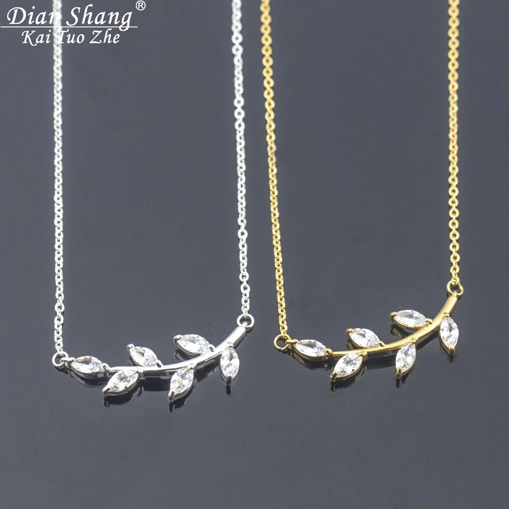 Ожерелье с подвеской в виде листьев из блестящих кристаллов для женщин богемное