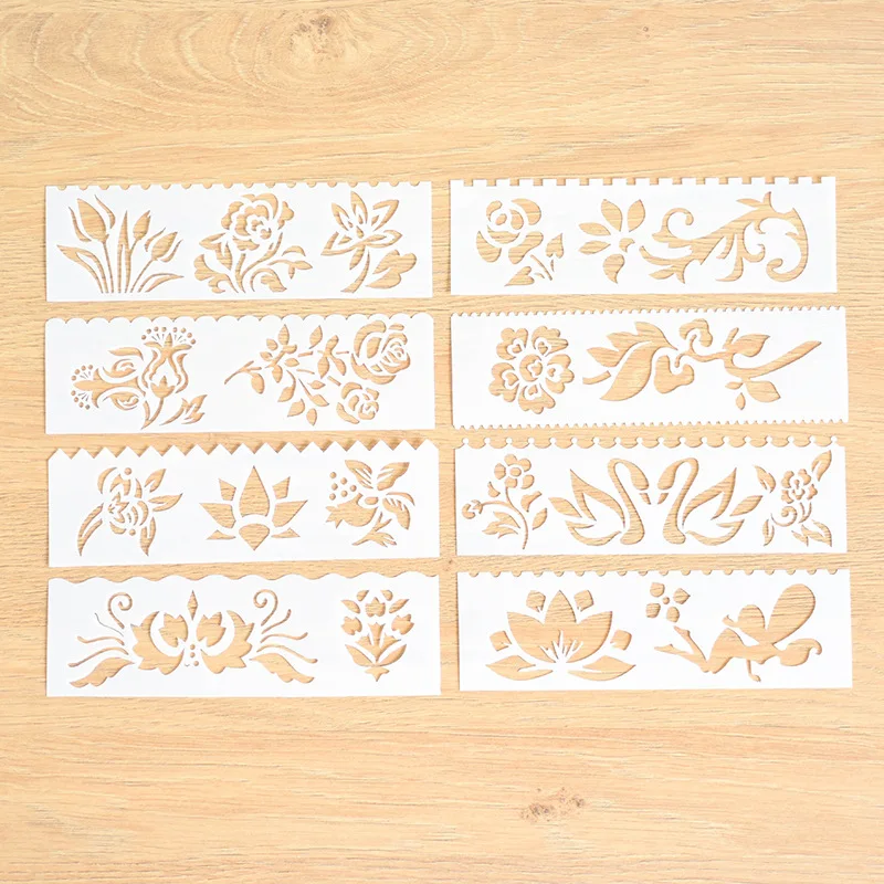 3 8pcs/set Layering Stencils For Walls Painting Airbrush Glitter Tattoo For Body Paint Scrapbooking Decor Embossing Paper Card - Цвет: 3