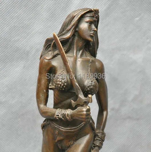 Бронзовая статуя для привлекательной красивой женщины арт-скульптура воина 11