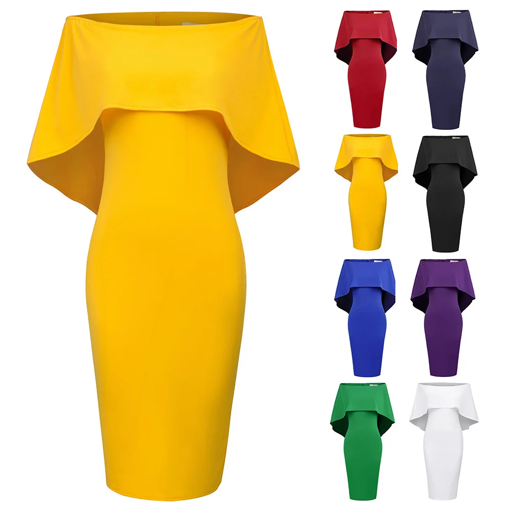 Женское платье без рукавов с открытыми плечами облегающее карандаш вырезом