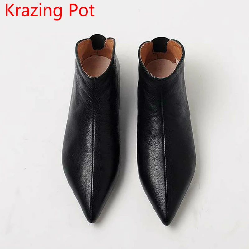 

New Arrival Big Size Genuine Leather Summer Shoes Modern Girl Pointed Toe Slip on Casual Flats Women Brand Pregnant Lazy Shoes