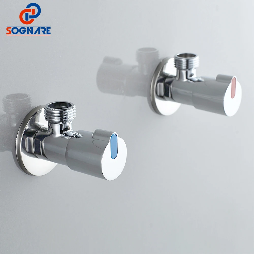 

SOGNARE Faucet Replacement Parts Brass Triangle Valve Bathroom Accessory 1/2*1/2 Cold and Hot Angle Valves for Faucet And Toilet