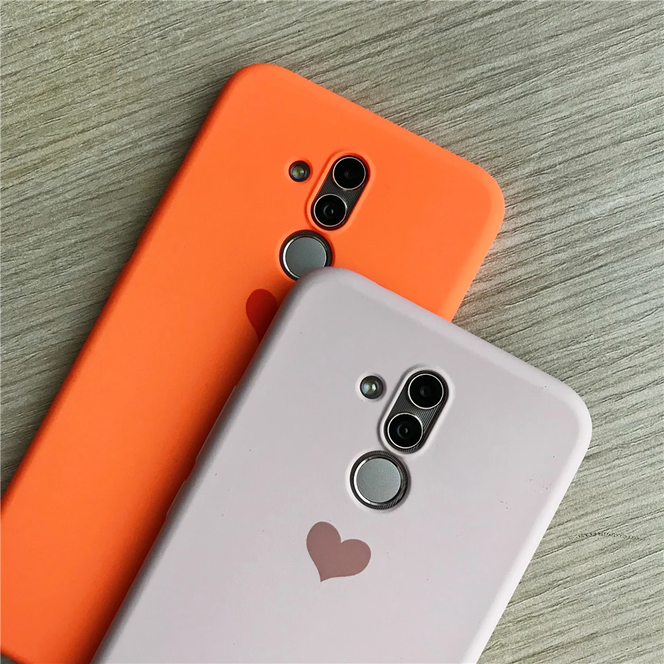 Cute Love Heart Print Sand Texture Phone Cases For Huawei Mate 20 Lite 10 9 P30 Pro P20 P10 Nova 4 Cover Silicone TPU Soft Case |