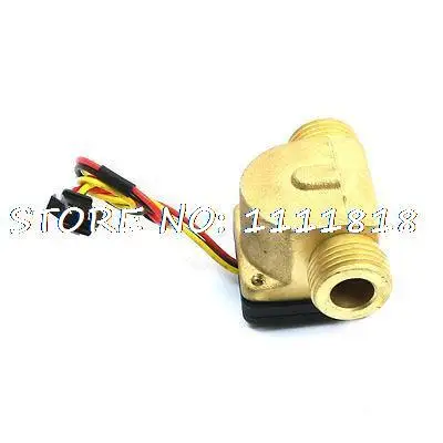 

21mm Male Thread Brass Water Heater Flow Gauge Sensor 1-30L/Min DC 12V