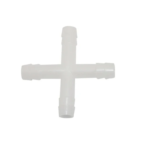 White Drip irrigation 10 mm Hose Splitters Tee, Cross Pipe Adapter with Barb Garden Irrigation Water Quick Connectors 100 Pcs - Цвет: White