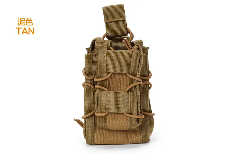 Тактический модульный винтовочный Пистолет подсумок MOLLE военный страйкбол патроны Карманный чехол для переноски охотничьи принадлежности - Цвет: TAN
