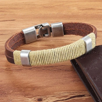 Classic Ethnic Style Black/Yellow - PU Leather Bracelet 1