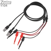 2pcs bnc male plug q9 to dual testing hook clip test leads probe coaxial cable line for oscilloscope measure instrument tool